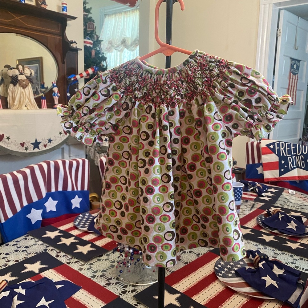 Smocked Giraffe Infant Girls Smocked Dress size 9 months - Picture 8 of 16